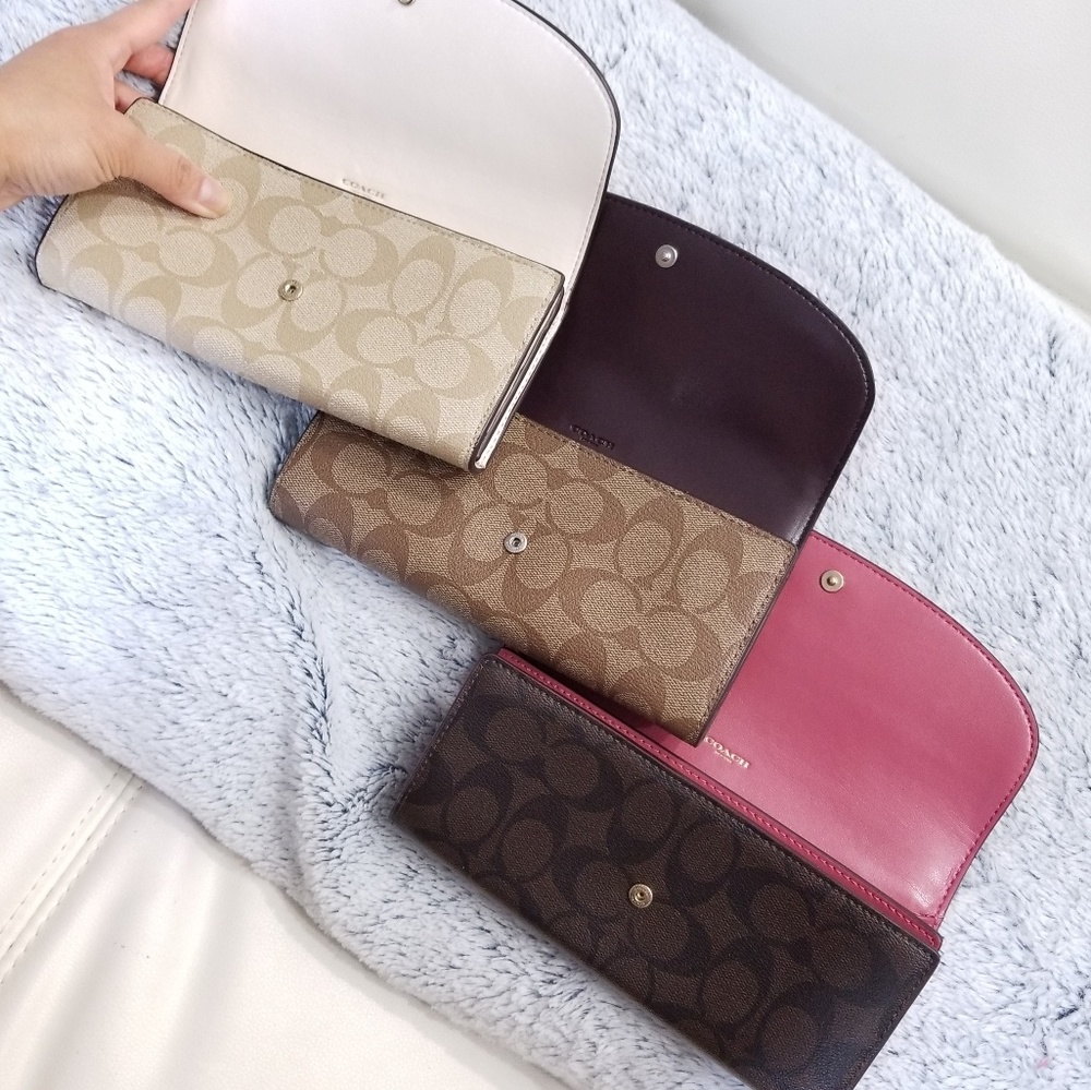 🍒NWT🍒 COACH SIGNATURE CANVAS ENVELOPE WAL - Picture 4 of 8